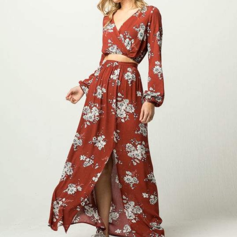 Boho Gypsy & Moondust Crop Top Maxi Skirt Set